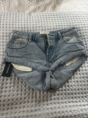 One Teaspoon Light Blue Denim Jean Shorts